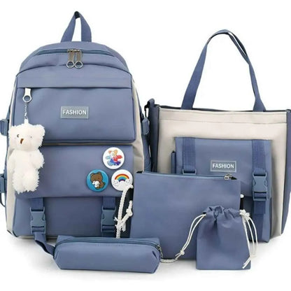 Morral Multifuncional 5 Piezas Oso Plche | Estilo Coreano